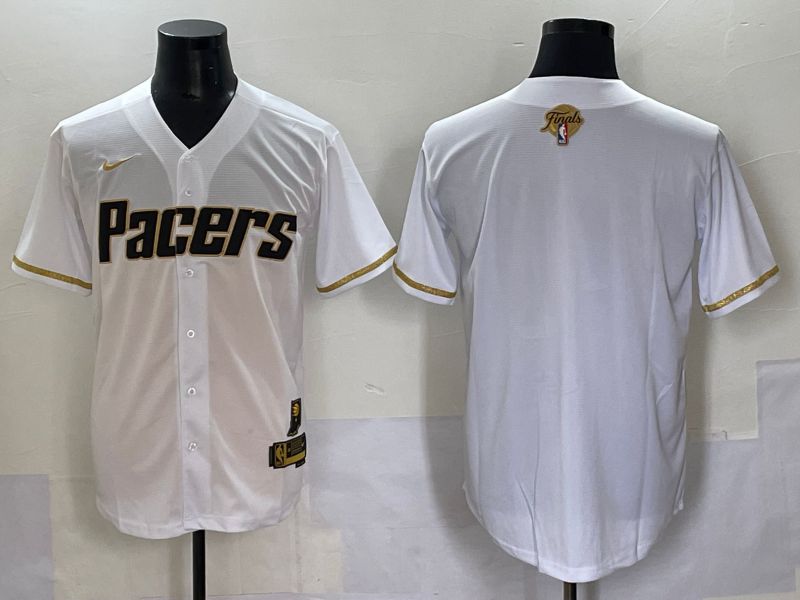 Men 2025 Indiana Pacers Blank White Joint Name NBA Jersey style 11->->NBA Jersey